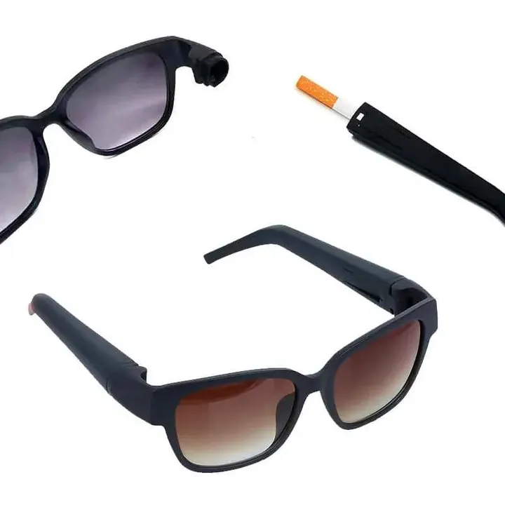 Oculos Puff Safe com haste aberta mostrando compartimento