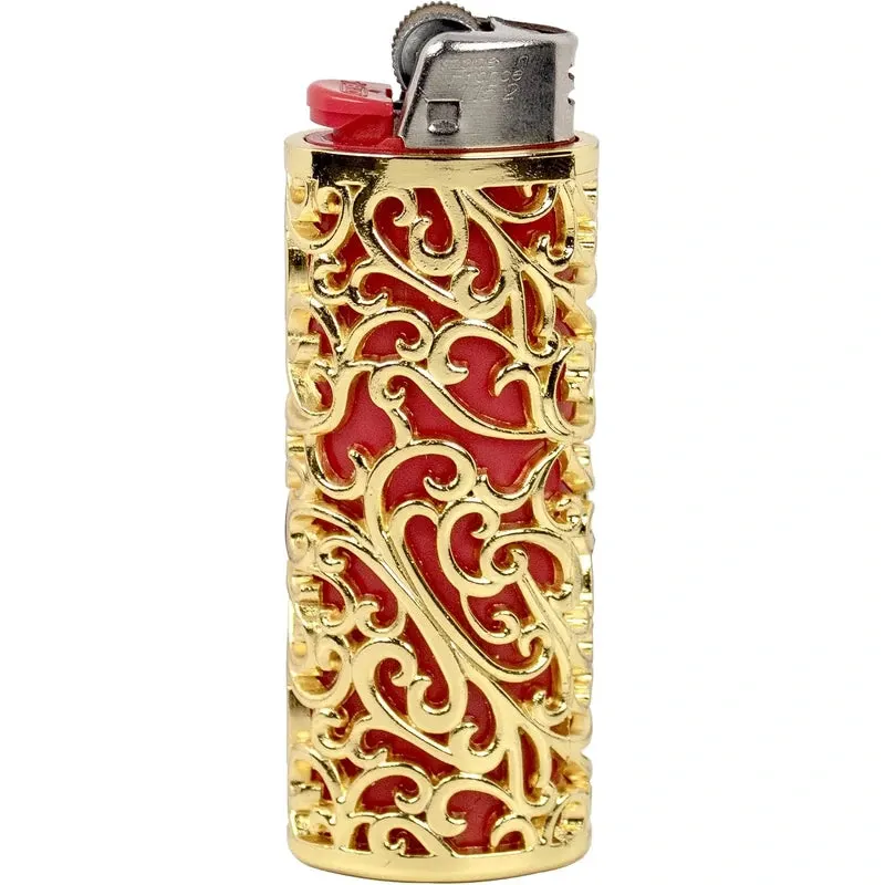 Porta-Isqueiro BIC J6 Ouro Flor Vazado