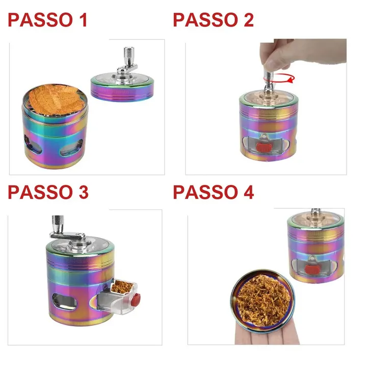 Passo a passo de uso do dichavador 4 partes