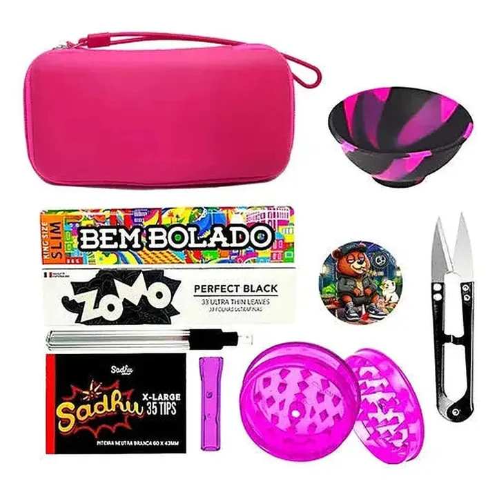 Kit Puff Pink Edition 13 itens com case pink