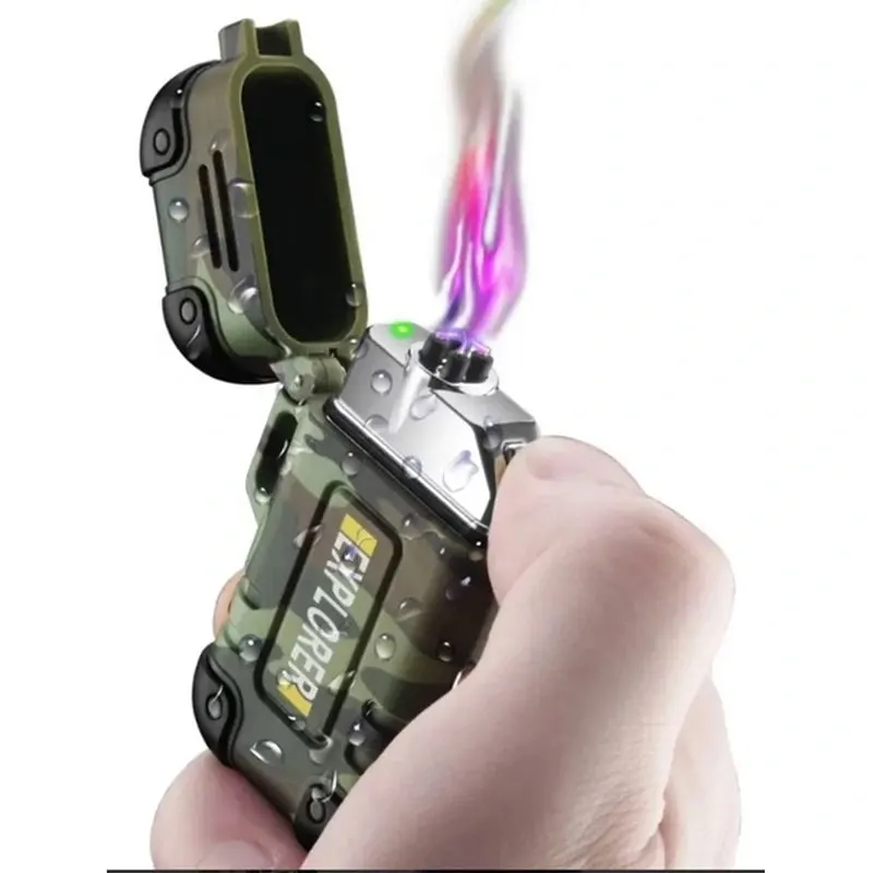 Isqueiro de Plasma Recarregavel USB Camuflado