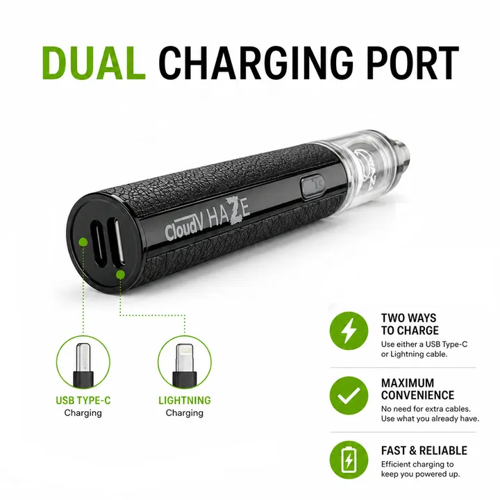 Porta de carregamento dupla USB-C e Lightning