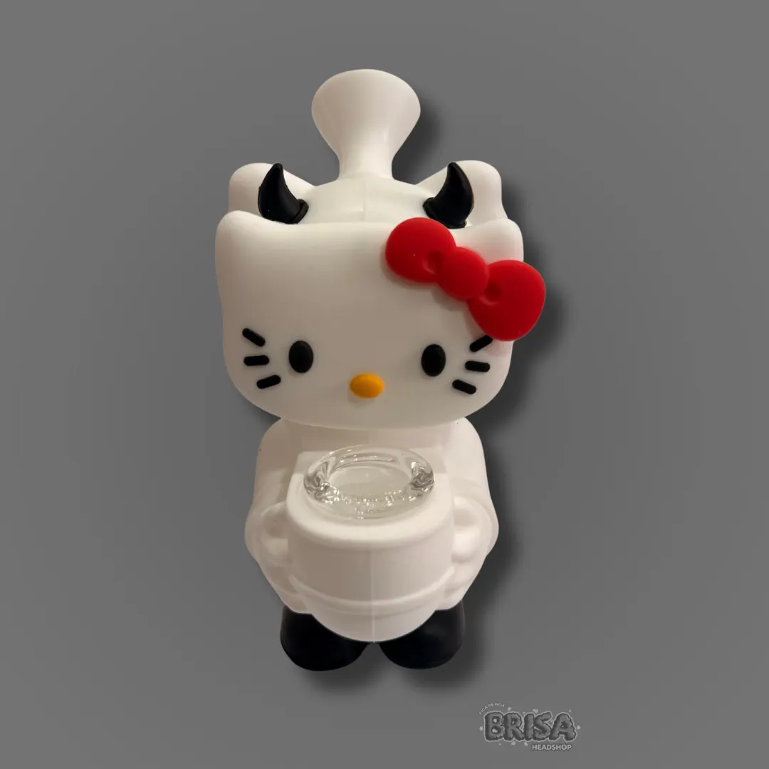 Bong de Silicone 5,5" com Bowl de Vidro - Hello Kitty
