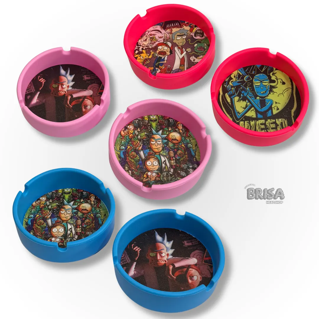 Cinzeiro de Silicone Rick e Morty Cores 90mm