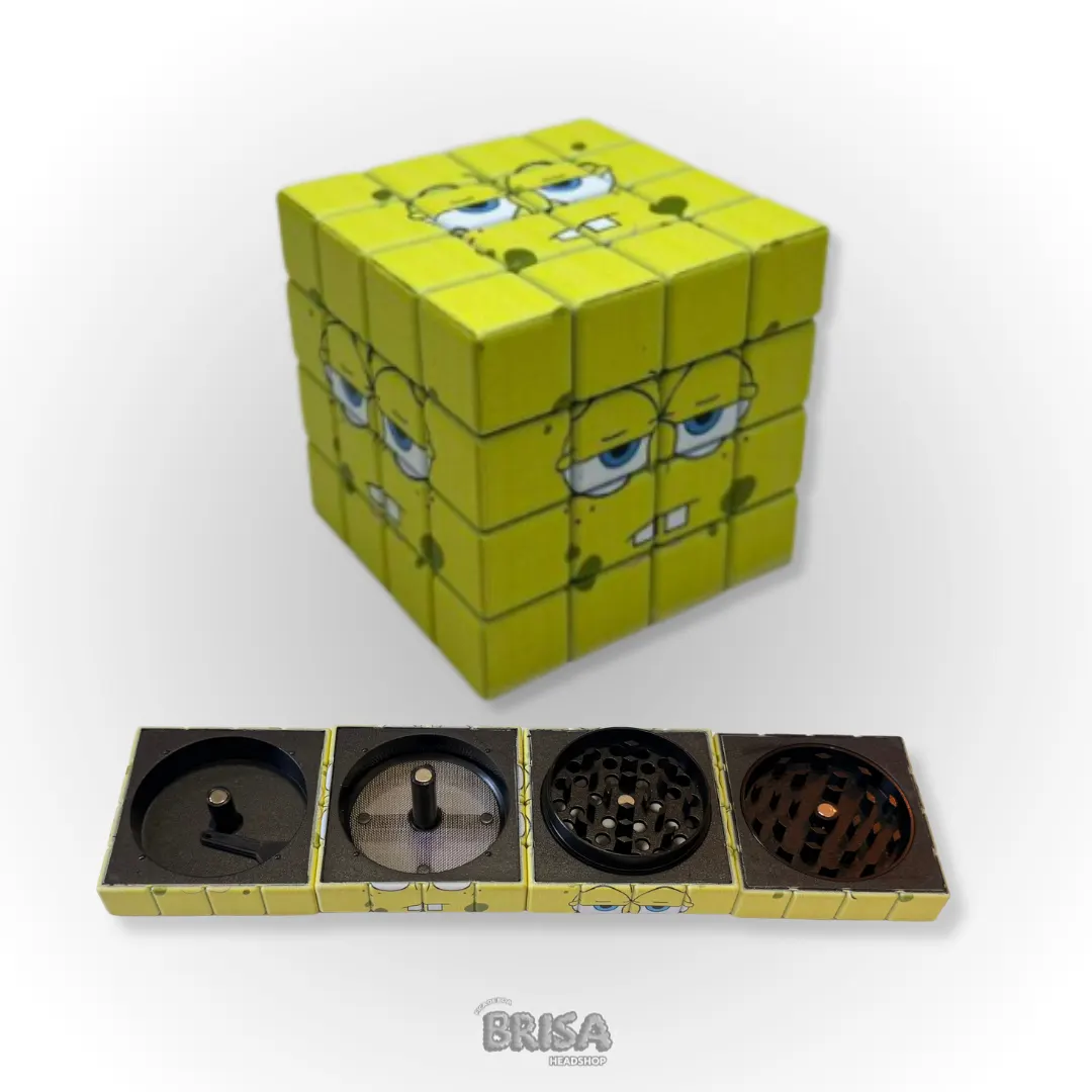 Dichavador Cubo Mágico Bob Esponja Amarelo - 4 Partes