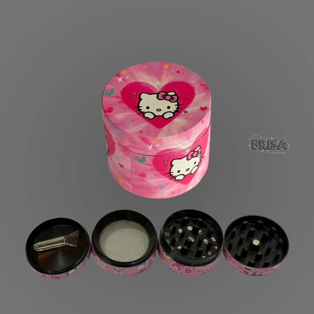 Dichavador de Metal 4 Partes 40mm - Hello Kitty Coração