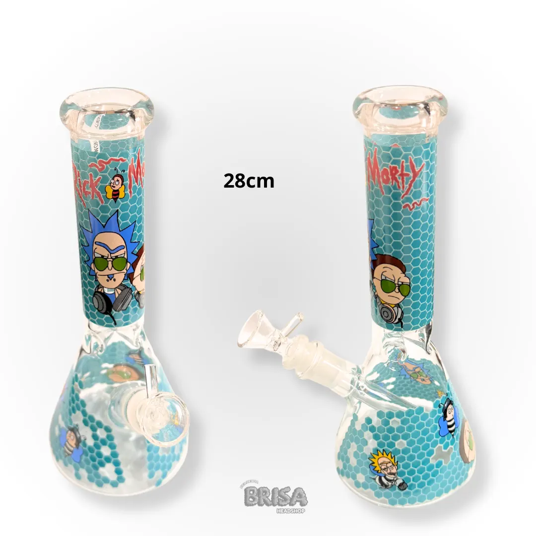 Ice Bong de Vidro Rick and Morty Colmeia 28cm